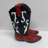 Nine West Size 6.5 Women's Black-Red Animal Print Western Boots
