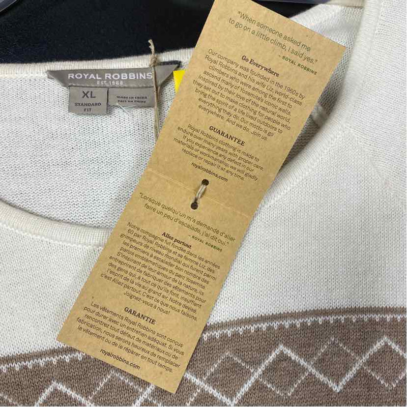 Royal Robbins Size Xl Women's Tan-White Pattern Sweater Dress