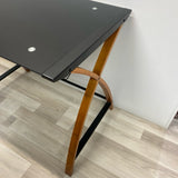 Black- Brown Wood-Glass Desk