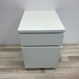 Solid White Side Table/ Cabinet  w/  Wheels