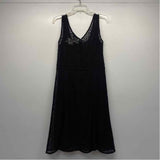 Nanette Lepore Size 10-M Women's Black Solid Fit And Flare Dress