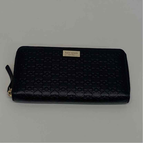 Kate Spade Black Leather Signature Zip Around Wallet