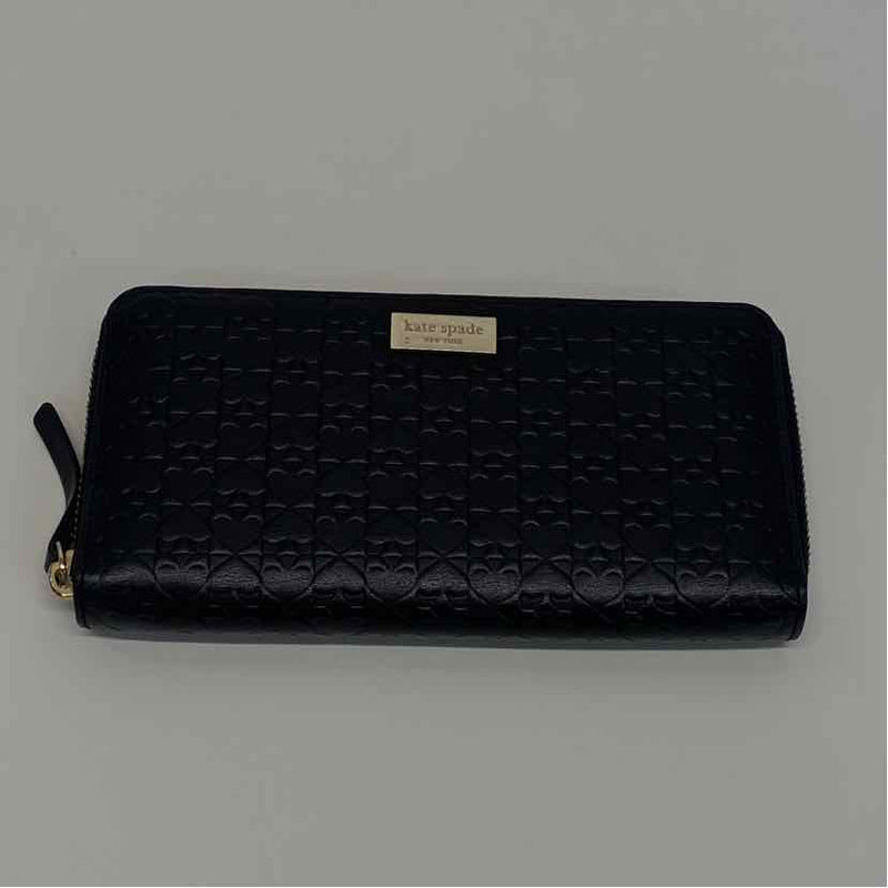 Kate Spade Black Leather Signature Zip Around Wallet