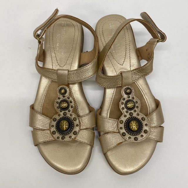 Naturalizer N5 Comfort Size 5 Women's Gold Beaded Strappy Sandals