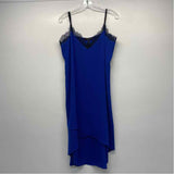 BCBGMaxazria Size L Women's Blue Solid Slip Dress