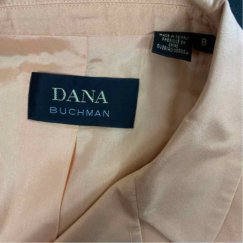 Dana Buchman Women's Size 8-M Peach Solid Button Up Jacket