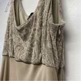 Alex Evenings Size 12-L Women's Beige Color Block Maxi 2 PC Dress