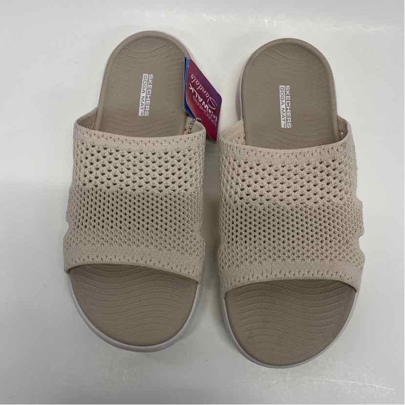Skechers Goga Mat Size 7 Women's Tan Cut Out Slip On Sandals