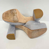 Antonio Melani Size 6.5 Women's Silver Rhinestone Platform Shoes