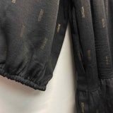 Madewell Size L Women's Black-Gold Pattern Fit And Flare Dress
