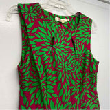 Arugh Size M Women's Fushia-Lime Pattern Fit And Flare Dress