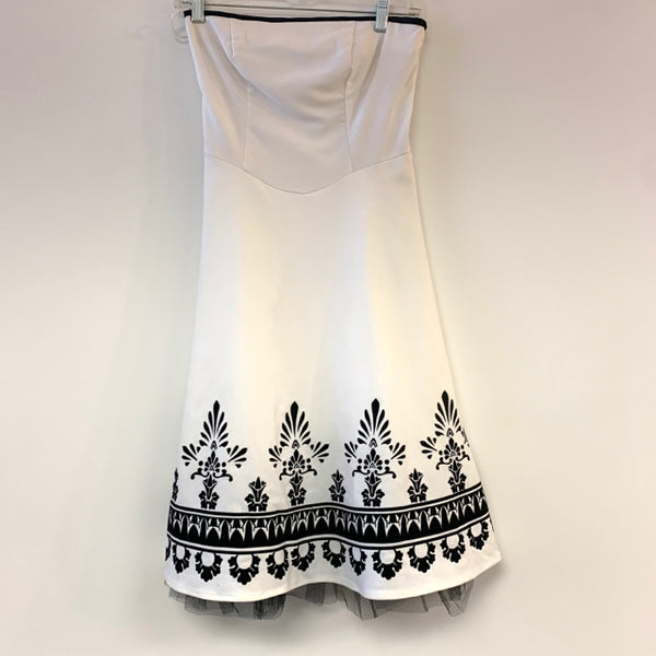 Speechless Women's Size S White Embossed Polyester Blend Strapless Dress