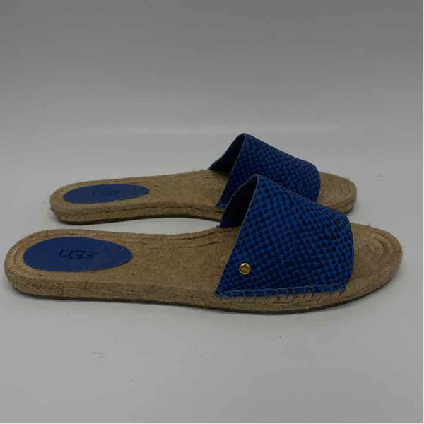 Ugg Size 9 Women's Blue Pattern Espadrille Flats Slide Sandals