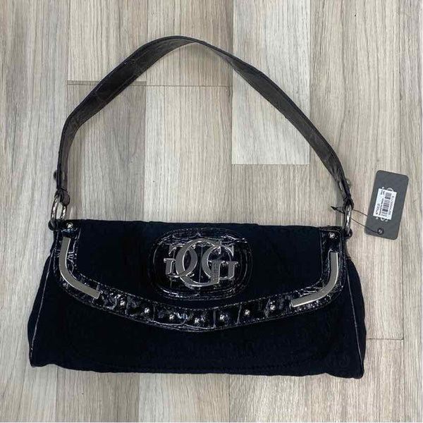 Guess Black Canvas Signature Shoulder Handbag