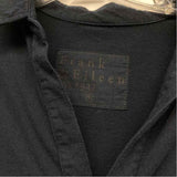 Frank & Eileen Est 1947 Size Xl Women's Black Solid Collar Short Sleeve Top
