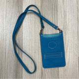 Roots Aqua Leather Pebbled Crossbody Handbag