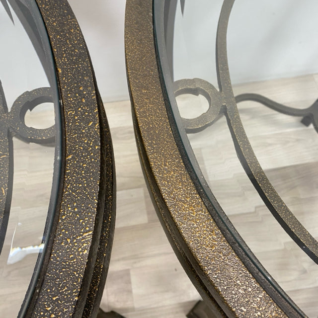 Bronze Iron-Glass Side Table