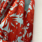 Banana Republic Size 8-M Women's Red-Aqua Pattern Fit And Flare Dress