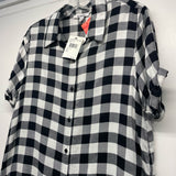 BB Dakota Size M Women's Black-White Plaid Shirt Dress