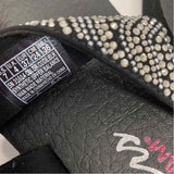 Skechers Yoga Foam Size 7 Women's Black Beaded Camel Toe Sandals