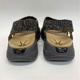 Kuru Size 8 Women's Black-Tan Tweed Slip On Sandals