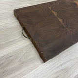 Handmade Brown Walnut Wood Charcuterie Board w Handles