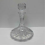 Clear Cut Glass Round Decanter