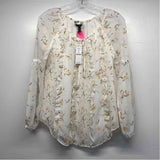White House Black Market Size 0-XS Women's White-Multicolor Floral Blouse