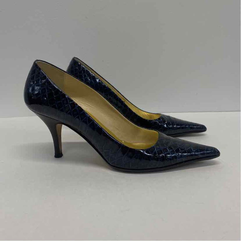 Kenneth Cole Size 6 Women's Blue-Black Animal Print Pump Shoes