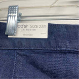 Chico's Size 2.5-14 Women's Blue Solid Trouser Jeans