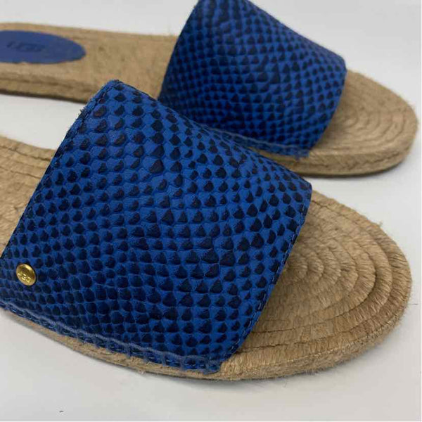 Ugg Size 9 Women's Blue Pattern Espadrille Flats Slide Sandals
