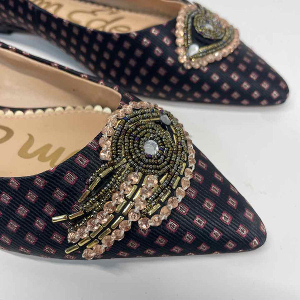 Sam Edelman Size 7.5 Women's Black-Multi Pattern Flats Shoes