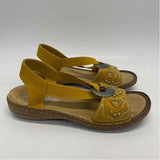 Rieker Size 39-8.5 Women's Mustard Beaded Slingback Sandals