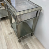 Side Silver Wood-Mirror Table