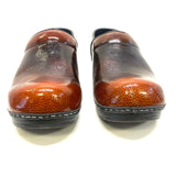 Sanitas Size 7-37 Women's Brown Patent Leather Clog Shoes