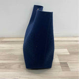 Graf Lantz Navy-Brown Boilded Wool Cutout Tote