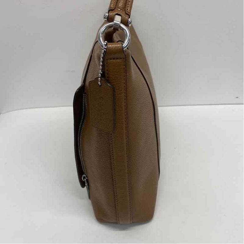 Coach Caramel Leather Pebbled Shoulder Handbag