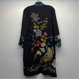Johnny Was Size S Women's Black-Multi Embroidered Kimono Long Sleeve Top