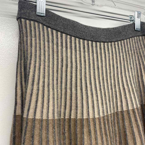 Andre Maurice Cashmere Size M-L Women's Tan-Brown Color Block A Line Skirt