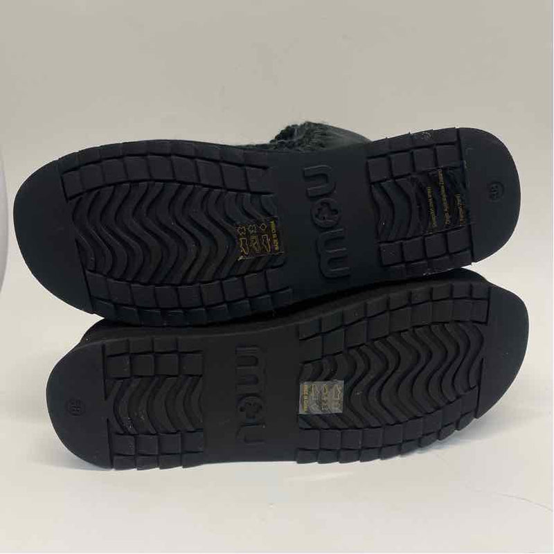 Mou Size 38-7.5 Women's Black Crochet Platform Booties