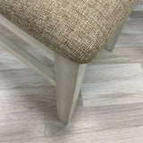 Cream Wood-Fabric Chairs - Sold as a Pair