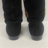 Joan & Davis Couture Size 6.5 Women's Black-Multi Embroidered Riding Boots