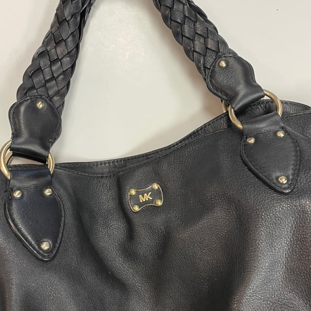 Michael Kors Black Leather Pebbled Hobo Handbag