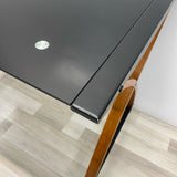 Black- Brown Wood-Glass Desk