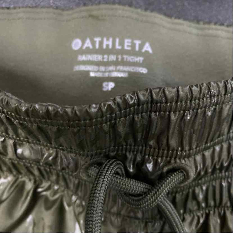 Athleta Size S Women's Green Solid Leggings Activewear Pants