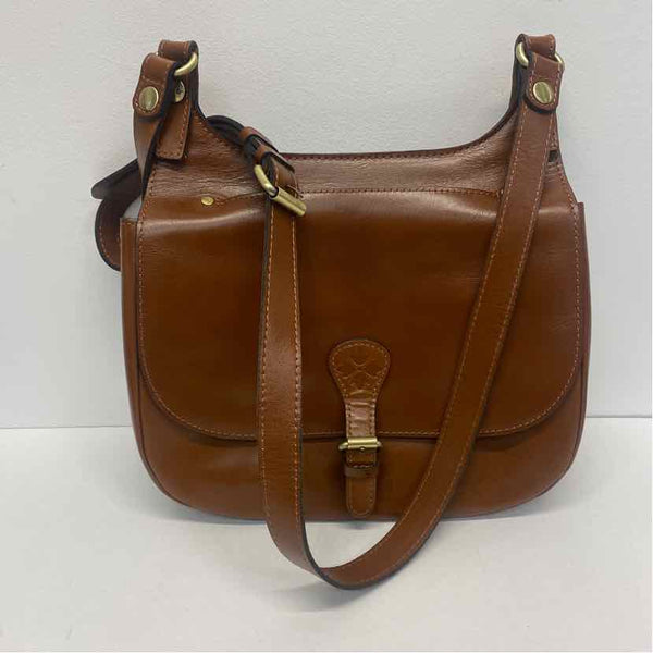 Patricia Nash Brown Leather Solid Crossbody Handbag