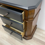 Side Black-Brown Solid Wood 2 Tone Table