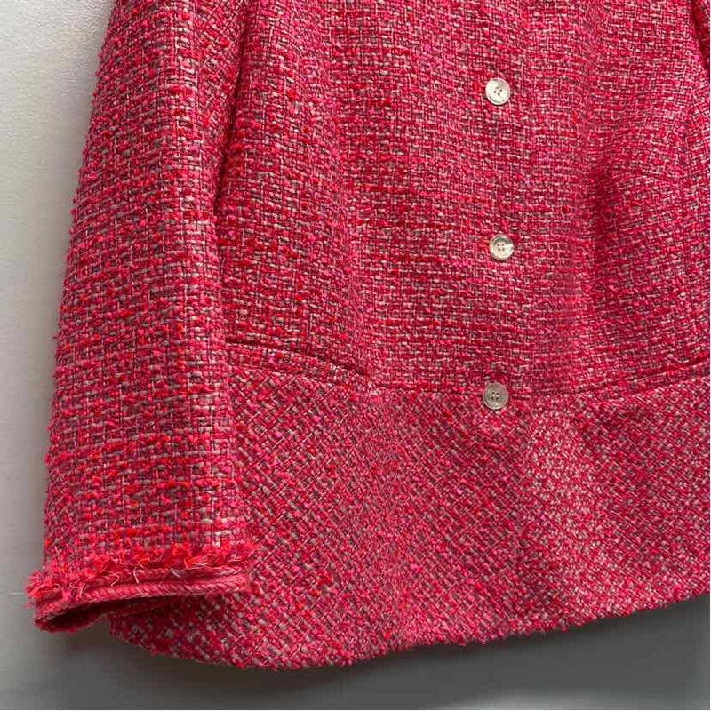 Talbots Women's Size 16W-2X Pink Tweed Button Up Jacket