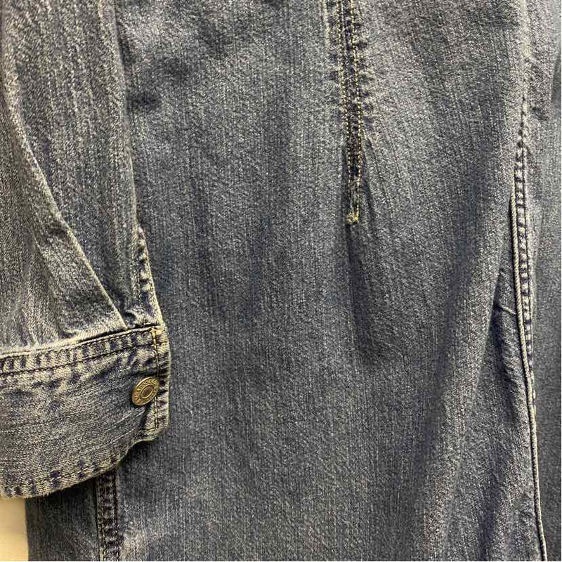 Levis Size Xl Women's Blue Solid Shirt Dress