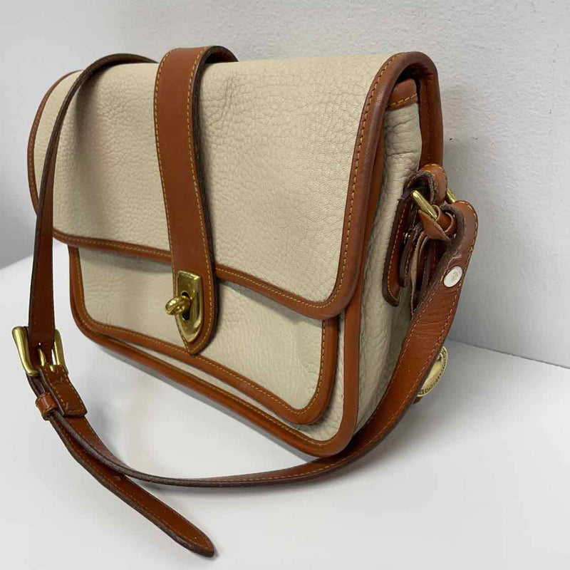 Dooney & Bourke Beige-Brown Leather Pebbled Crossbody Handbag